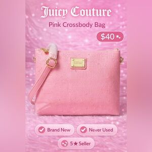 Sold on EBay ‼️✨Juicy Couture Pink Embossed Crossbody Bag – BRAND NWT‼️✨